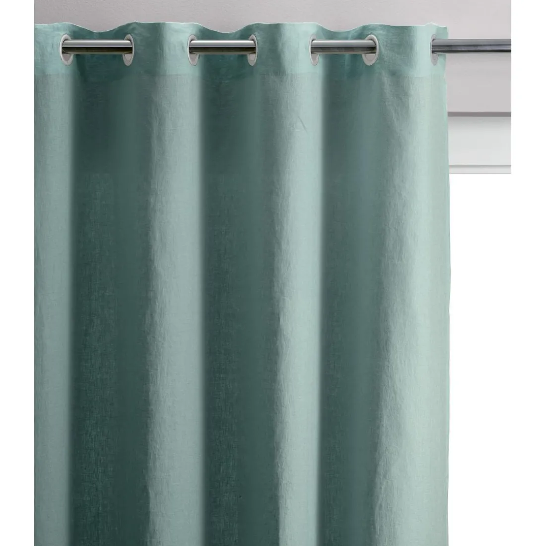 Rideau en lin stonewashed Zeff Vert de gris