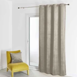 Rideau en Suédine Unie Gris Perle 140X260 cm SOFT