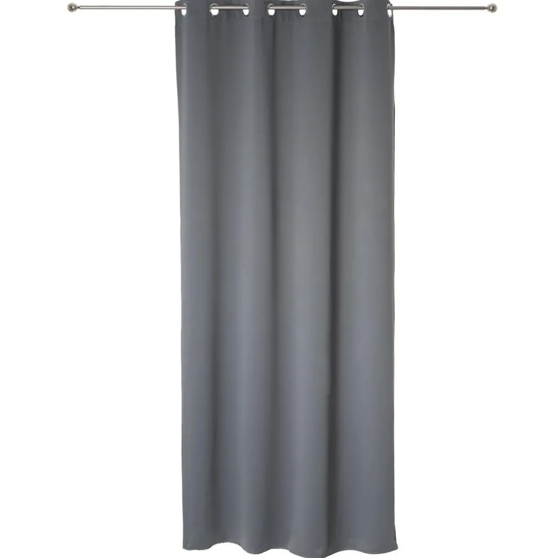 Rideau occultant uni gris 140x260