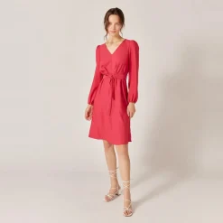 ROBE CEINTUREE rose