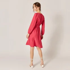 ROBE CEINTUREE rose