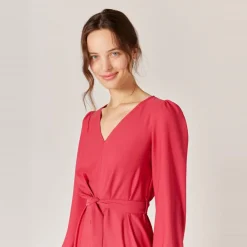 ROBE CEINTUREE rose