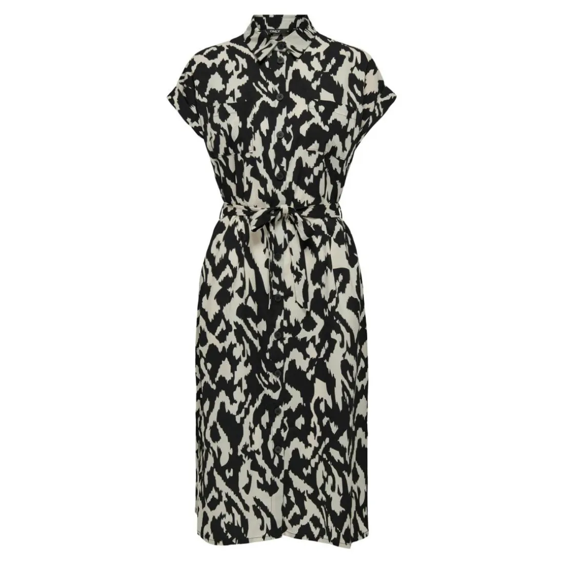 Robe chemise fermeture par bouton manches courtes gris clair Wren
