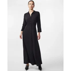 Robe chemise noir en viscose Leah