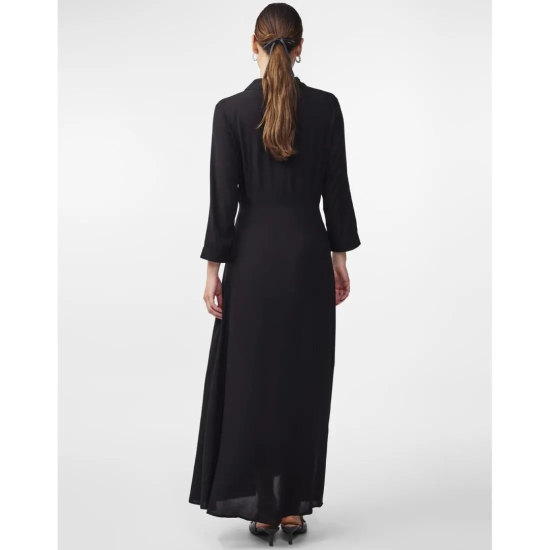 Robe chemise noir en viscose Leah