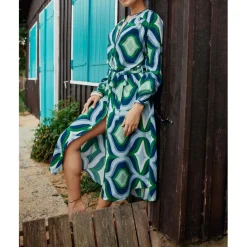 Robe CLELIE - Geo bleu