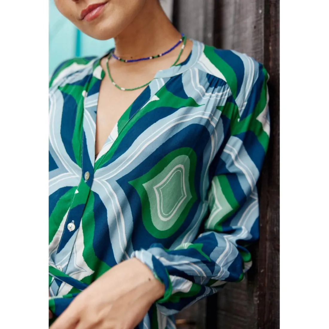 Robe CLELIE - Geo bleu