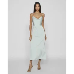 Robe col en v gris Isla