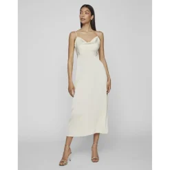 Robe col en v gris Lily