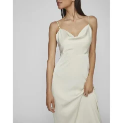 Robe col en v gris Lily