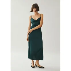 Robe col en v turquoise Kaye
