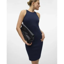 Robe col rond sans manches bleu en coton bio Hope