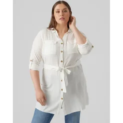 Robe courte avec col chemise blanc