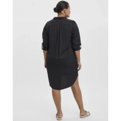 Robe courte col chemise noir