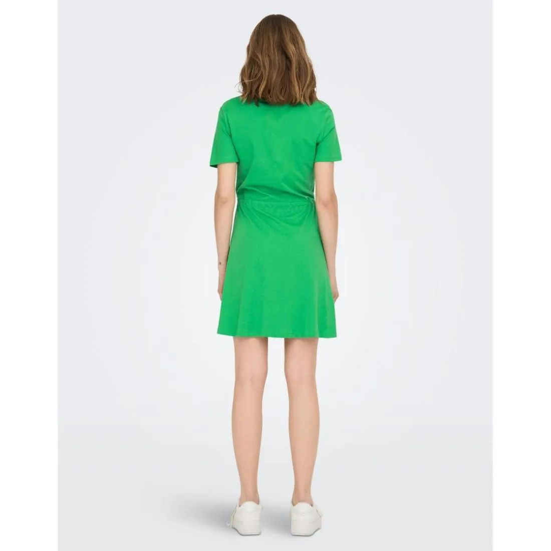 Robe courte Col en V Manches courtes Au-dessus du genou vert