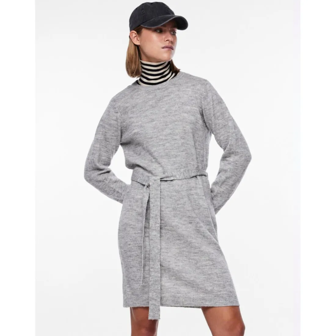Robe courte en maille gris Alia