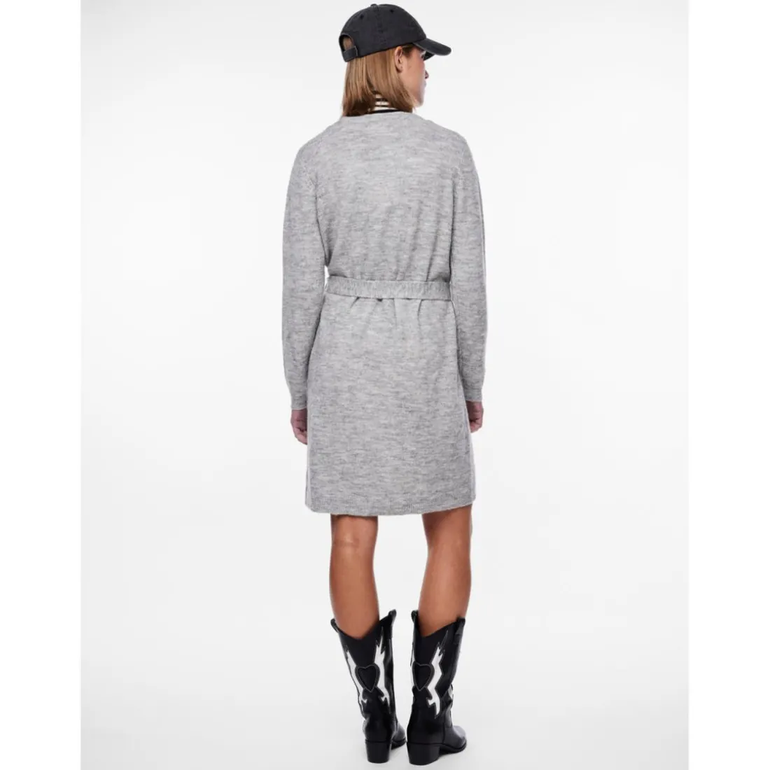 Robe courte en maille gris Alia