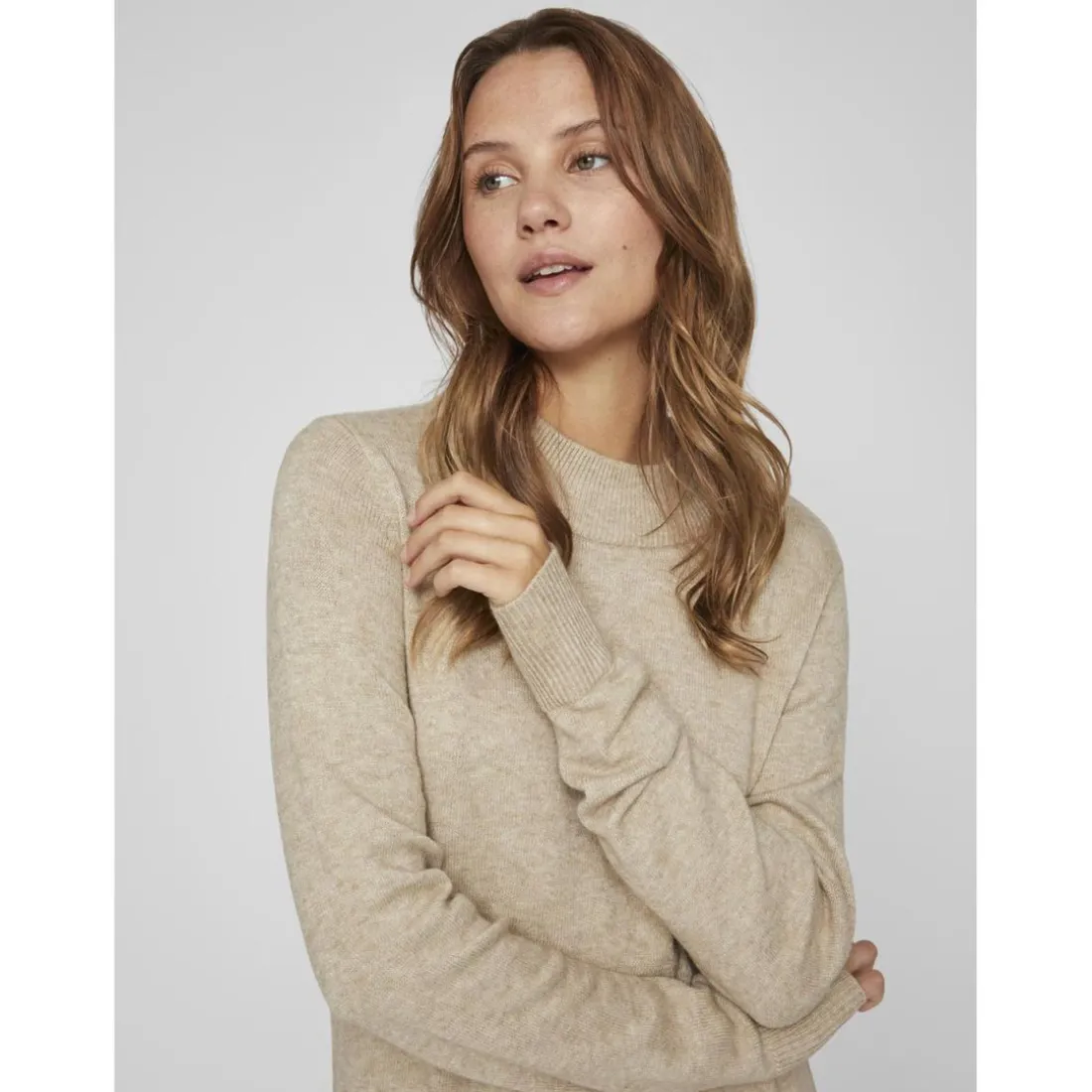 Robe courte en maille marron clair Bree
