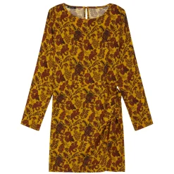 Robe courte imprimée toile de jouy - Valéria jaune en viscose