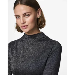 Robe courte manches longue noir Monica Ora