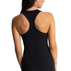 Robe débardeur longue en coton - Noire