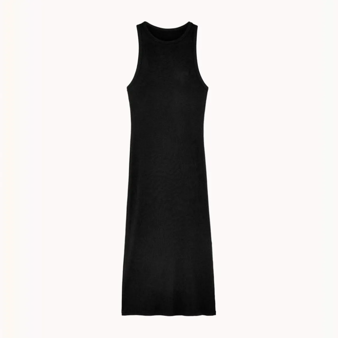 Robe débardeur longue en coton - Noire