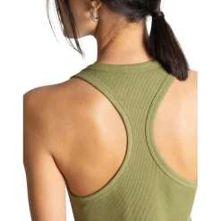 Robe débardeur longue en coton - Verte