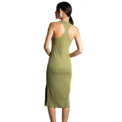Robe débardeur longue en coton - Verte