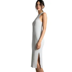 Robe débardeur longue en coton - Grise