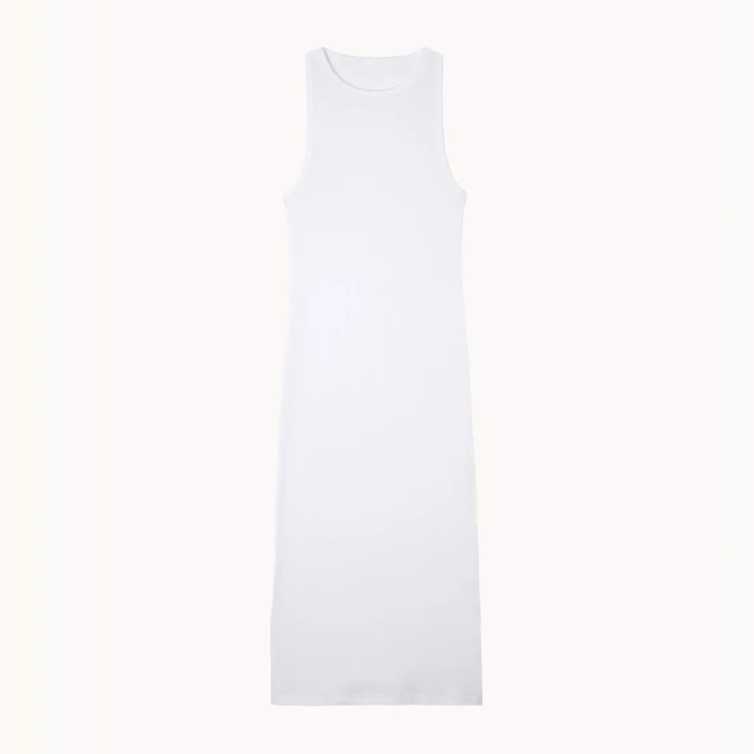 Robe débardeur longue en coton - Blanche