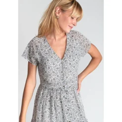 Robe droite CHARDON noir en coton