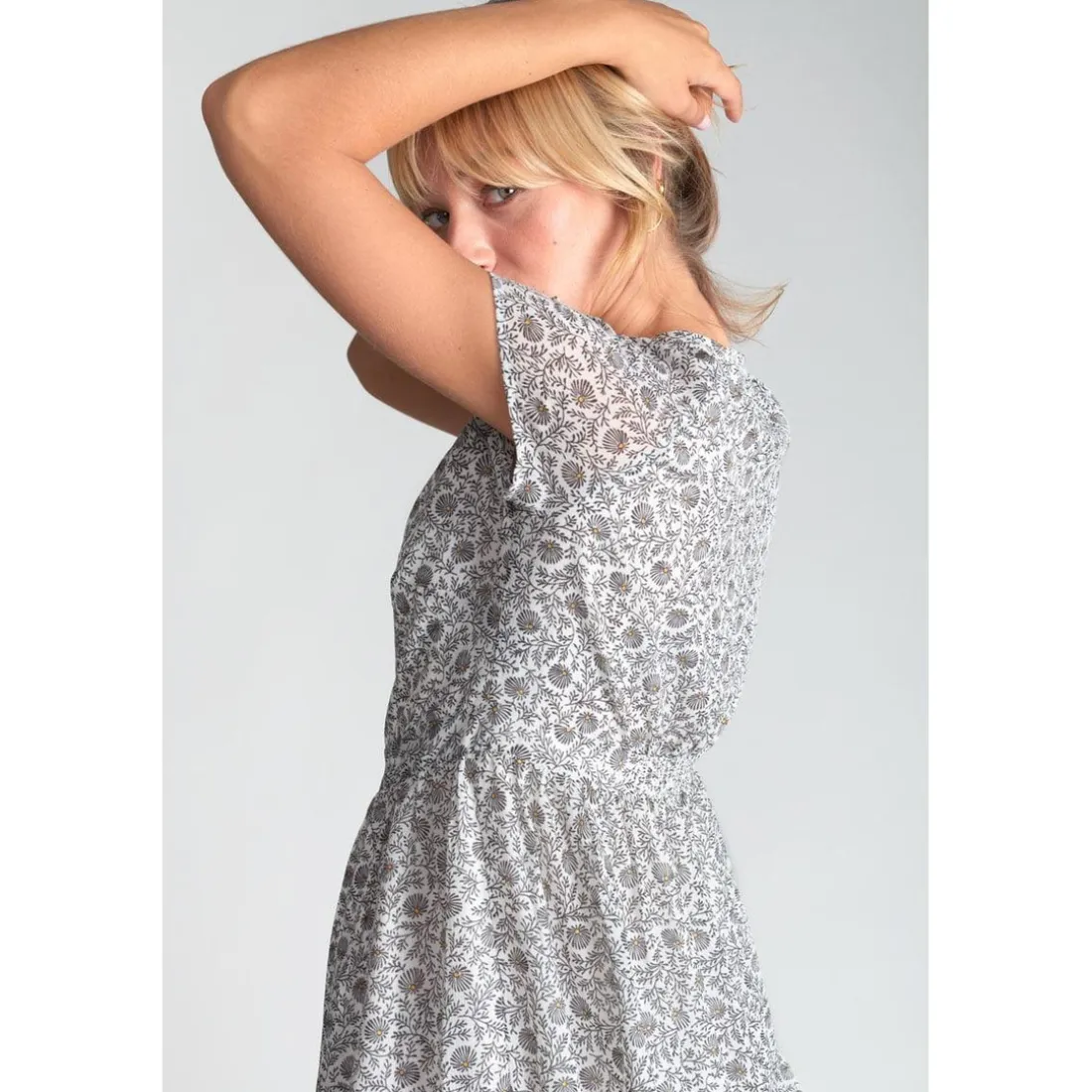 Robe droite CHARDON noir en coton