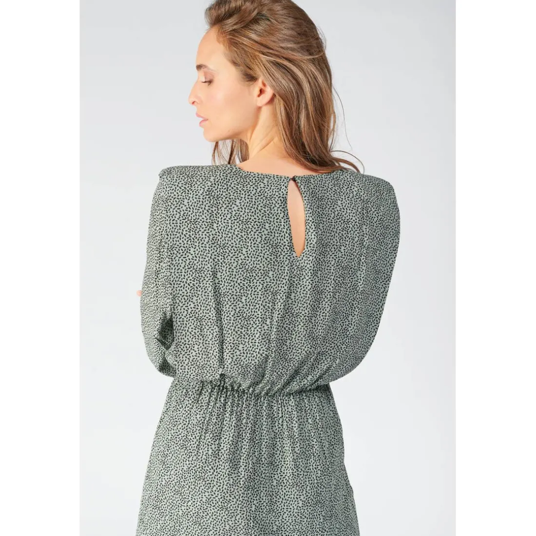 Robe droite CRIZI vert en viscose