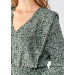 Robe droite CRIZI vert en viscose