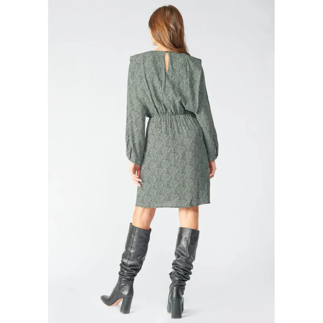 Robe droite CRIZI vert en viscose