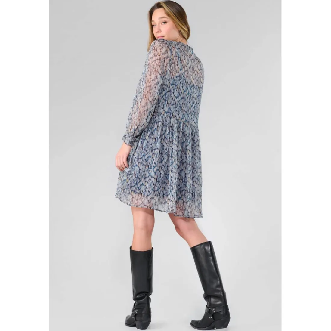 Robe droite DENALI bleu Maya
