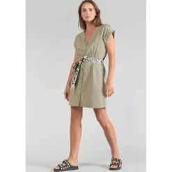 Robe droite EOURRES blanc en coton