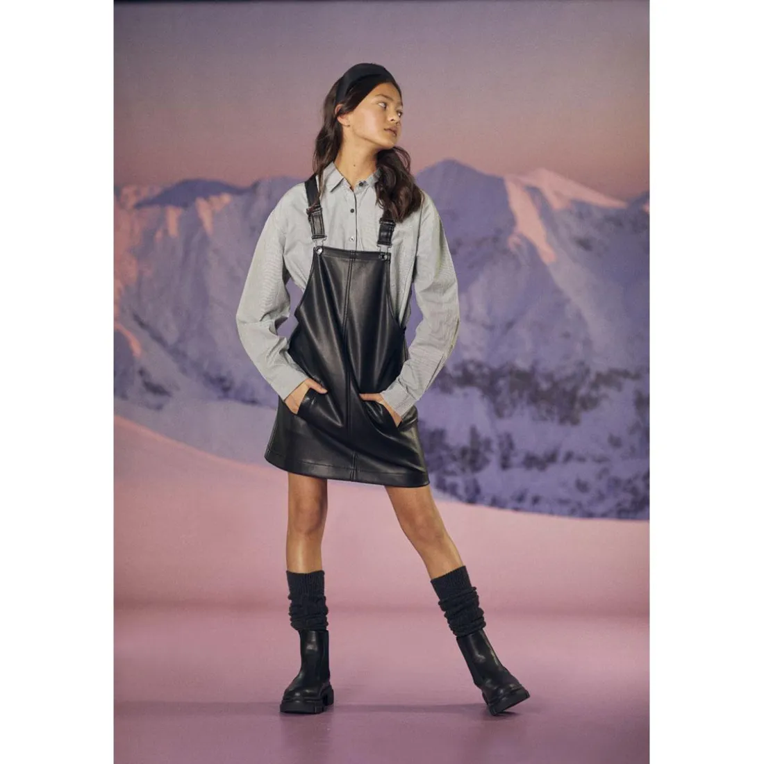 Robe droite fille ANATGI noir
