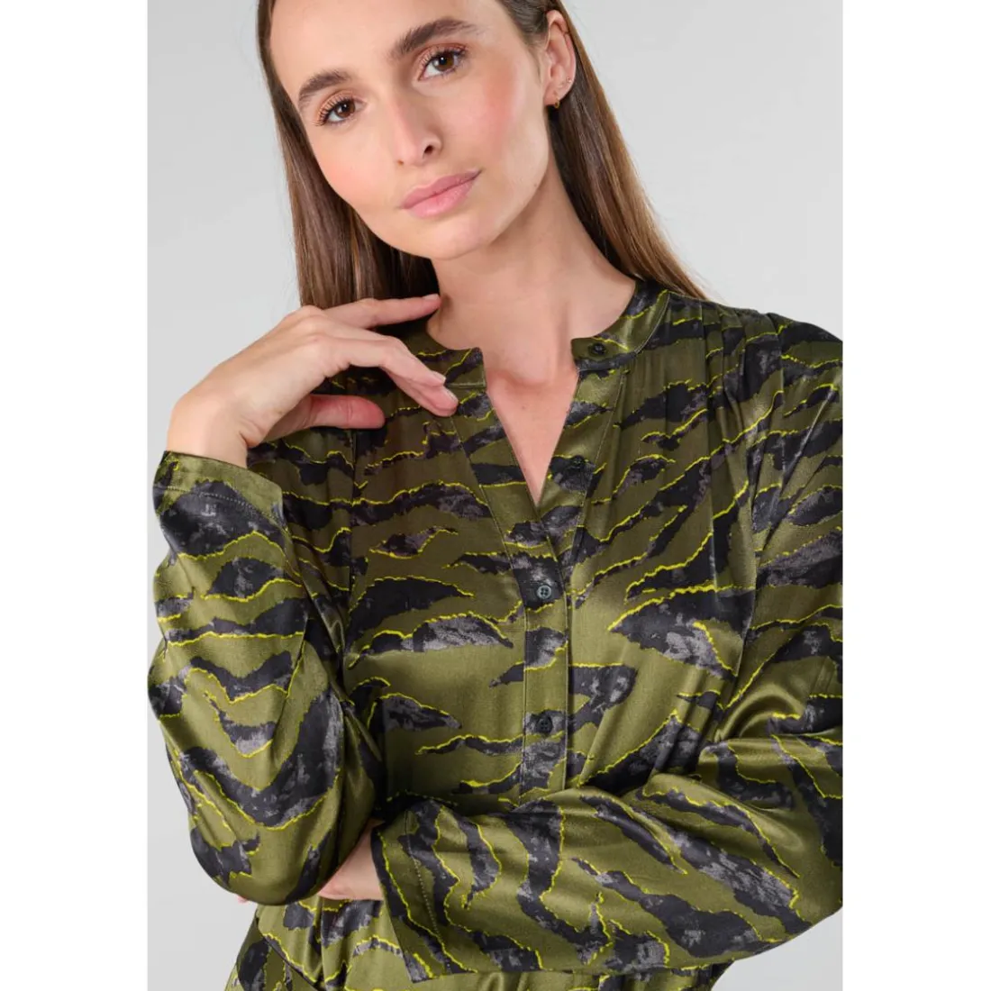 Robe droite MATCHU vert en viscose Adele