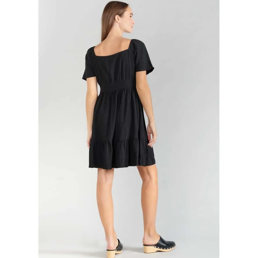 Robe droite NIGHTY noir en lin