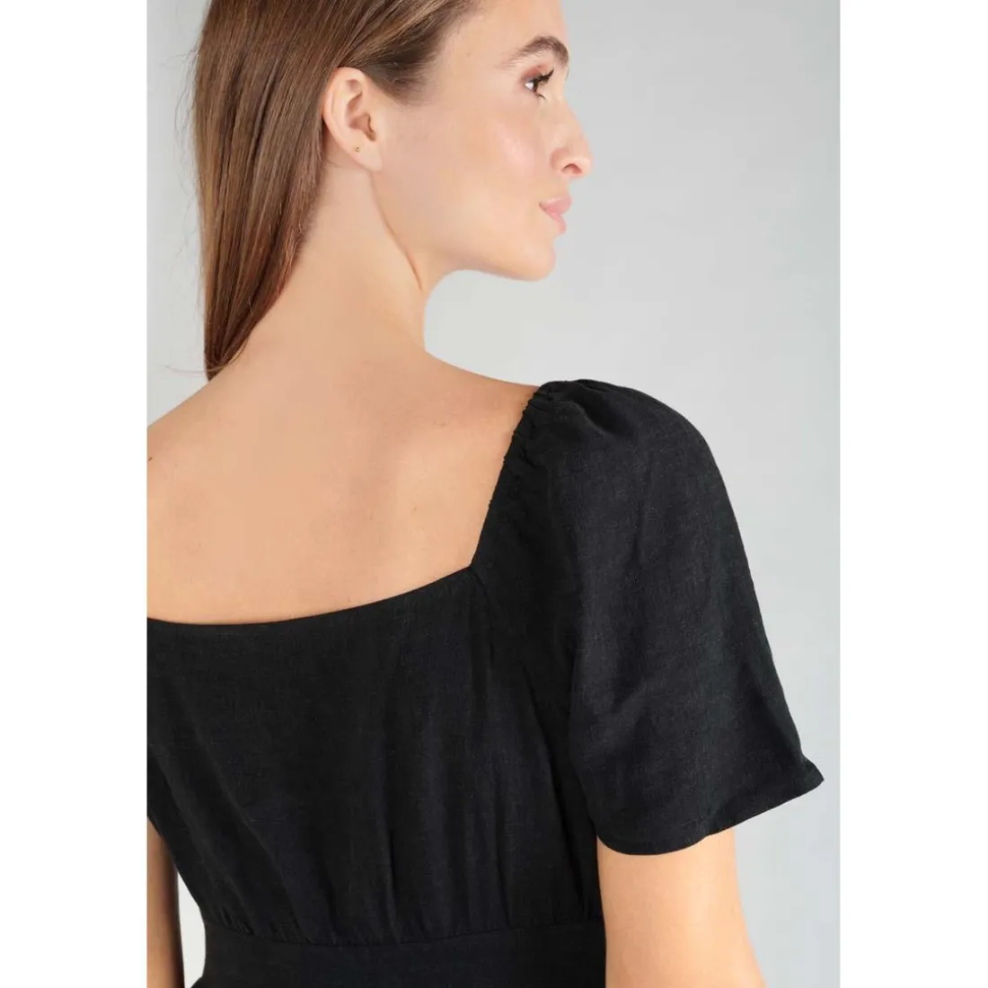 Robe droite NIGHTY noir en lin