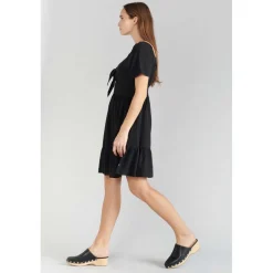 Robe droite NIGHTY noir en lin