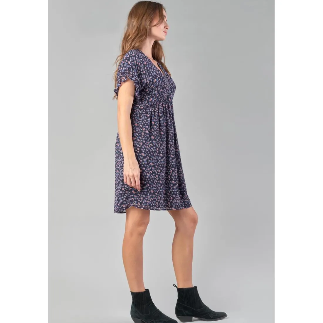 Robe droite PAOA bleu en viscose