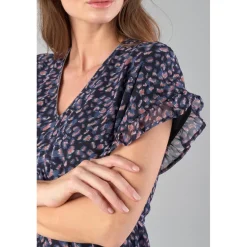 Robe droite PAOA bleu en viscose