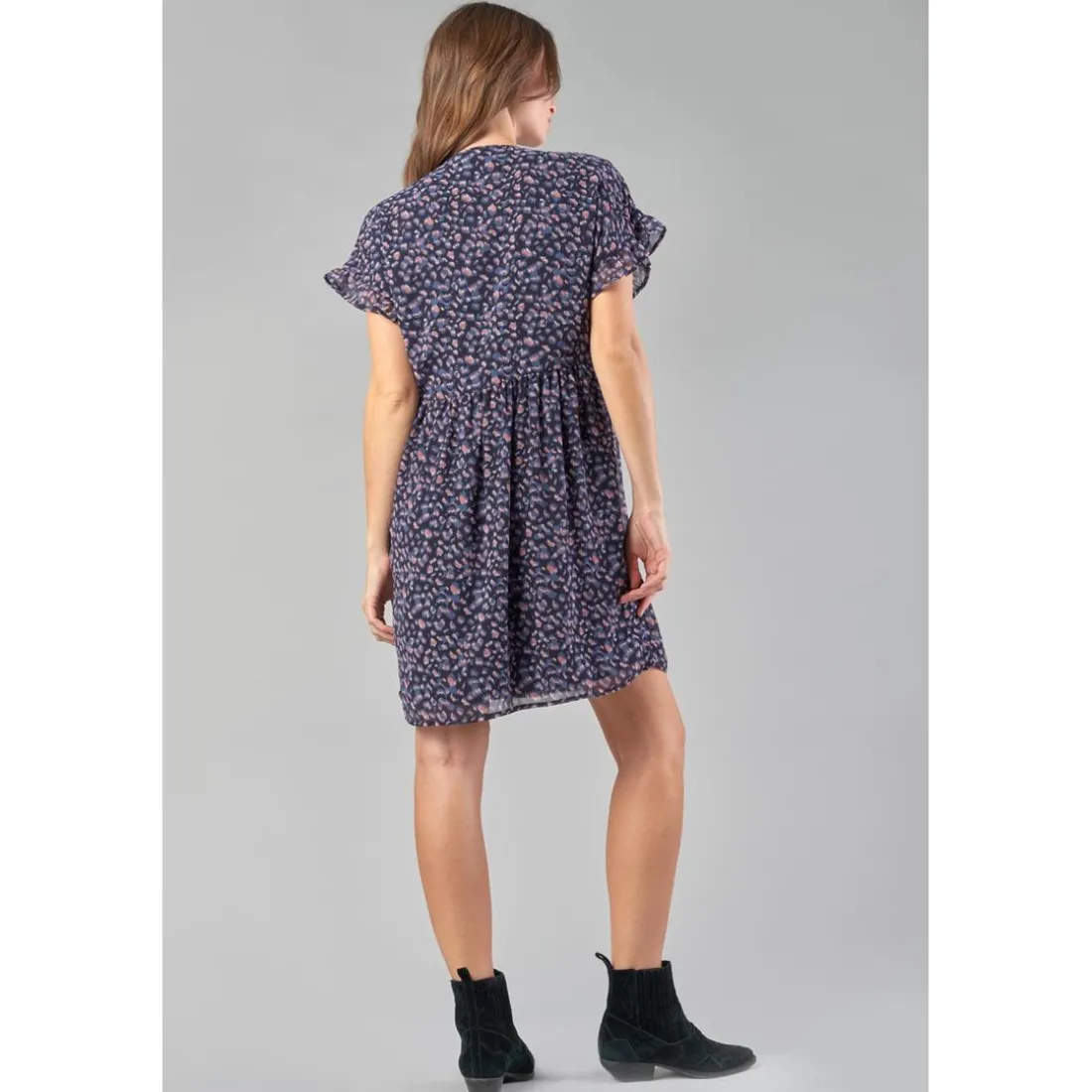 Robe droite PAOA bleu en viscose