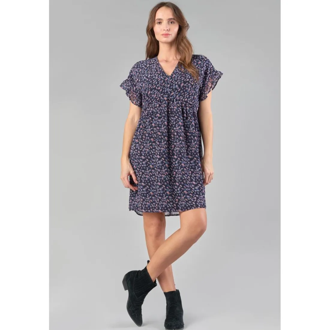 Robe droite PAOA bleu en viscose