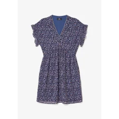 Robe droite PAOA bleu en viscose
