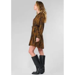 Robe droite ROY marron Ines en viscose
