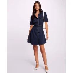 Robe en coton bleu