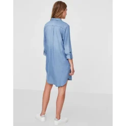 Robe en denim bleu